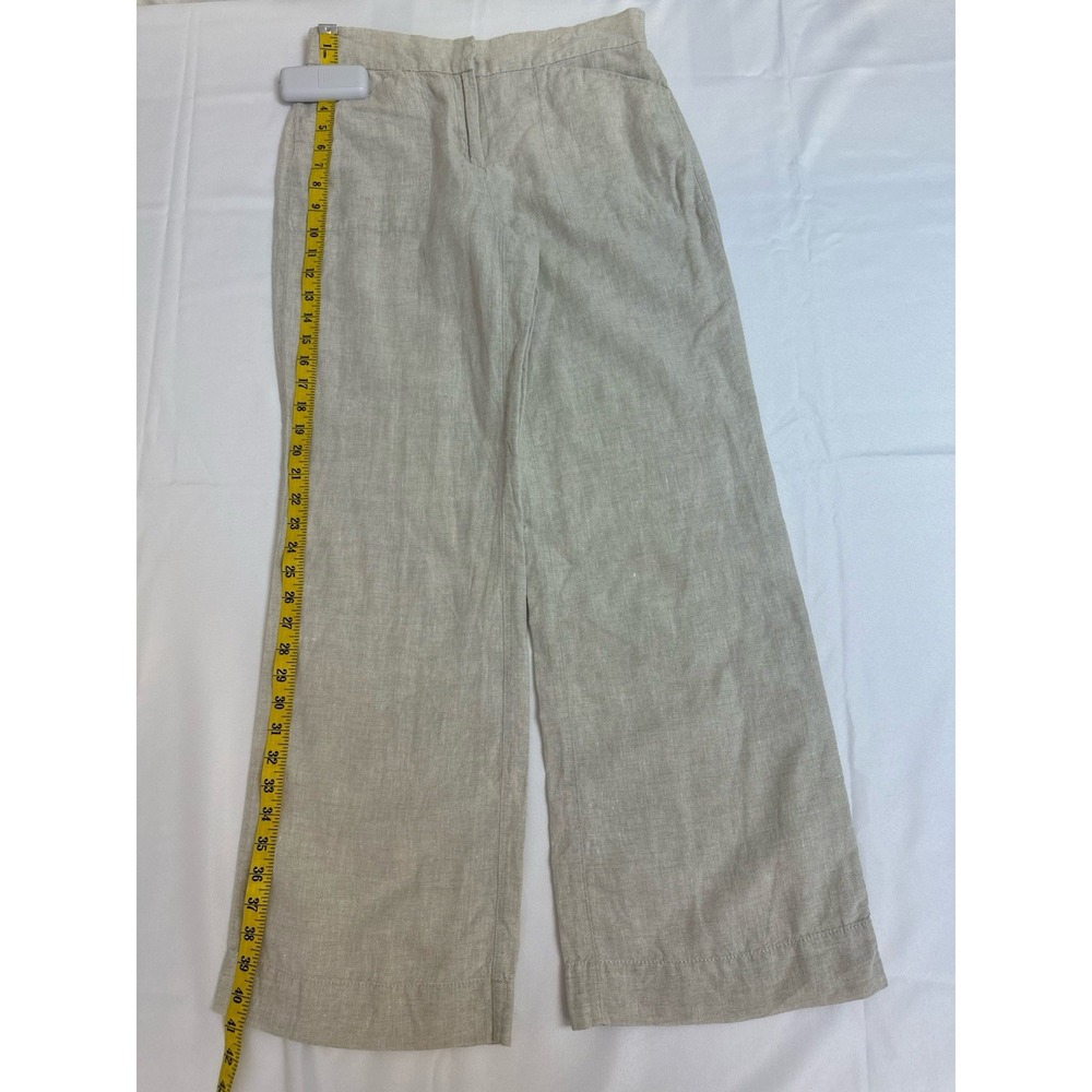Chico's Beige 100% Linen Wide Leg Pants Women's Sz 00(2 Or XS)Natural Breathable - Picture 6 of 16